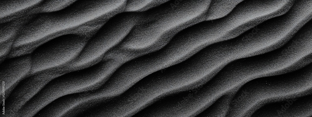 Poster abstract grayscale image of sand dune texture with wavy patterns.
