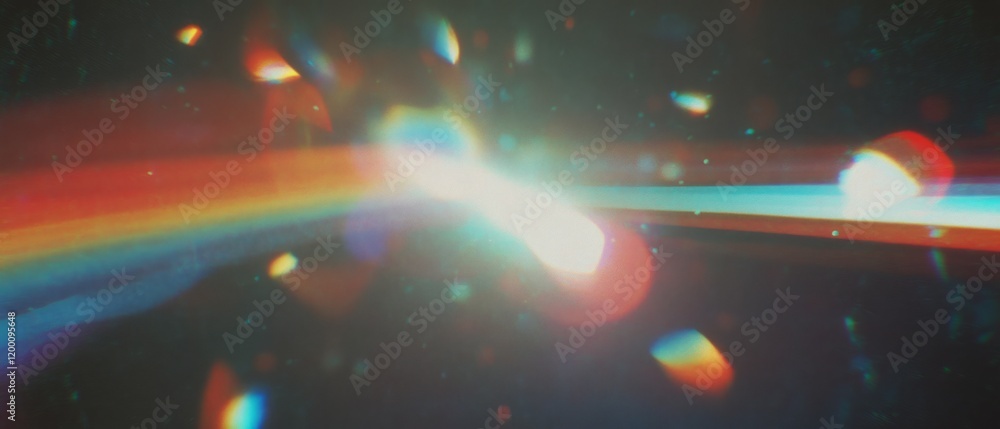 Aufkleber colorful lens flare texture creates a vibrant display of circular bokeh and blurred lights