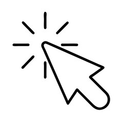 computer mouse click cursor icon, computer mouse click cursor line art - simple line art of computer mouse click cursor, perfect for computer mouse click cursor logos and icons and themed design 