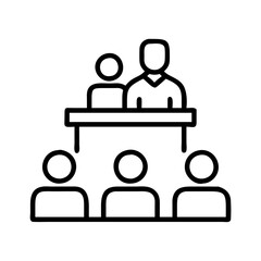 conference icon, conference line art - simple line art of conference, perfect for conference logos and icons and themed design 