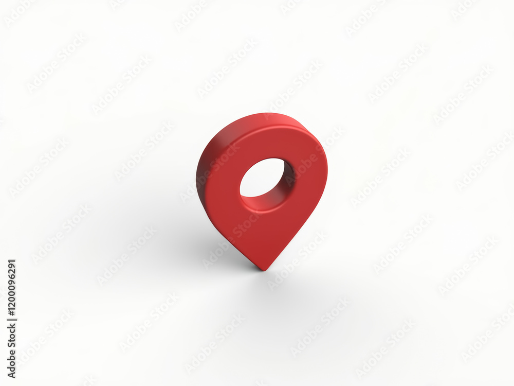 Poster simple red 3d map marker