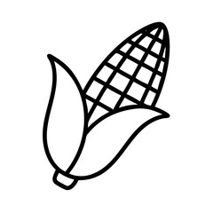 corn icon, corn line art - simple line art of corn, perfect for corn logos and icons and themed design 