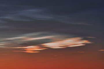 Mother-of-pearl clouds above Toten, Norway, in January 2025.