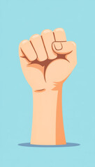 powerful clenched fist symbolizing strength and solidarity.