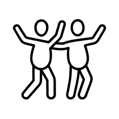 dance glyph icon, dance glyph line art - simple line art of dance glyph, perfect for dance glyph logos and icons and themed design 