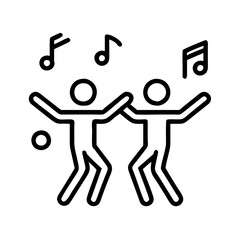 dance glyph icon, dance glyph line art - simple line art of dance glyph, perfect for dance glyph logos and icons and themed design 
