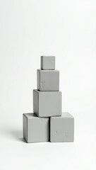 Obraz premium of five light gray wooden blocks