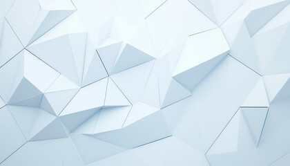 White abstract geometric triangular background, paper soft polygonal pattern