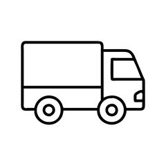 delivery truck icon, delivery truck line art - simple line art of delivery truck, perfect for delivery truck logos and icons and themed design 