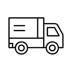 delivery truck icon, delivery truck line art - simple line art of delivery truck, perfect for delivery truck logos and icons and themed design 