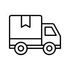 delivery truck icon, delivery truck line art - simple line art of delivery truck, perfect for delivery truck logos and icons and themed design 