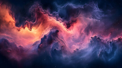 Fototapeta premium Cosmic Nebula Swirling, Galaxy Background, Space Art