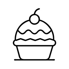 dessert icon, dessert line art - simple line art of dessert, perfect for dessert logos and icons and themed design 
