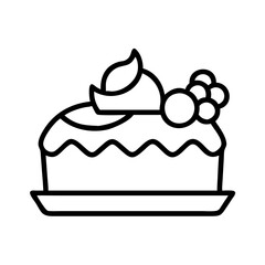 dessert icon, dessert line art - simple line art of dessert, perfect for dessert logos and icons and themed design 