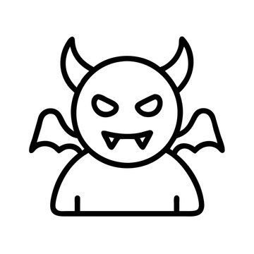 recommend clip art: devil icon, devil line art - simple line art of devil, perfect for devil logos and icons and themed design 