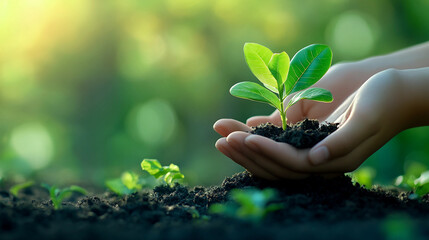 plant in hands