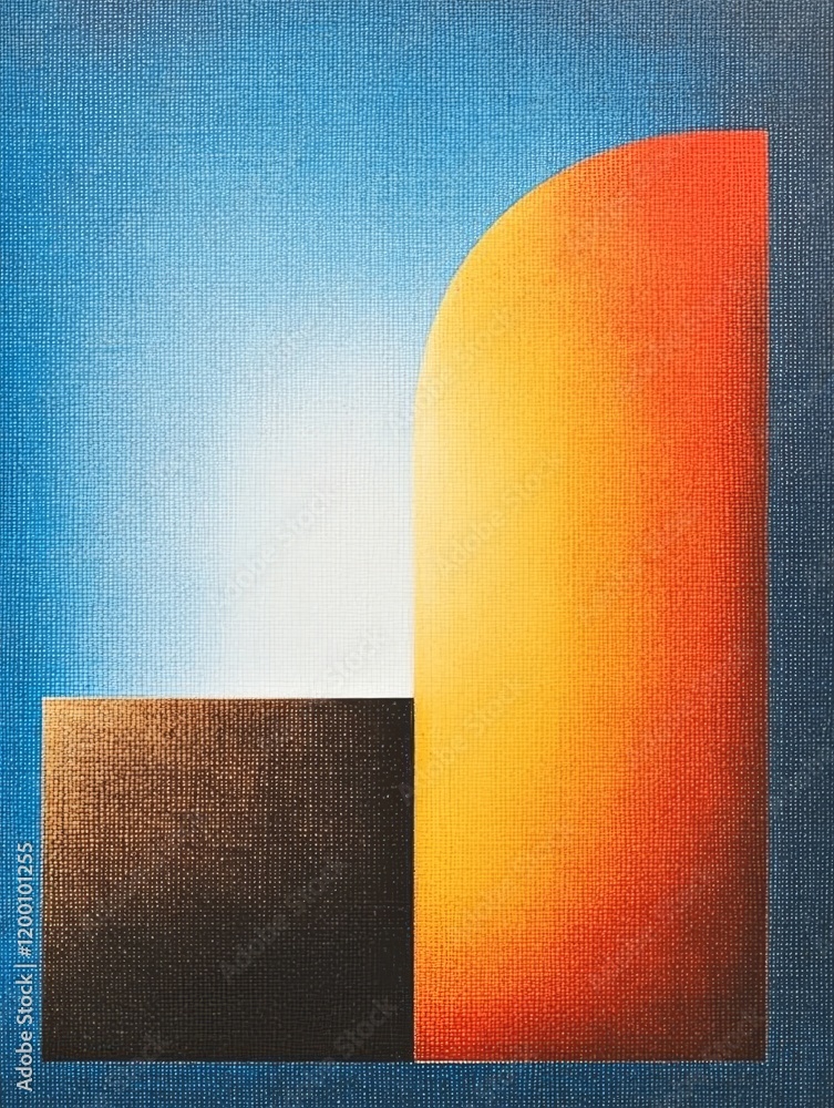 Poster abstract gradient shapes - a vibrant abstract image featuring three gradient shapes: dark brown, bri