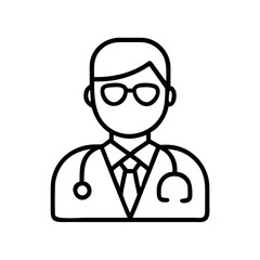 doctor icon, doctor line art - simple line art of doctor, perfect for doctor logos and icons and themed design 