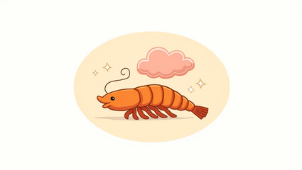 Obraz premium friendly cartoon shrimp