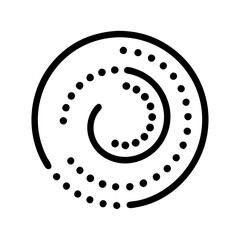 dotted spiral icon, dotted spiral line art - simple line art of dotted spiral, perfect for dotted spiral logos and icons and themed design 