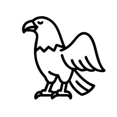 eagle icon, eagle line art - simple line art of eagle, perfect for eagle logos and icons and themed design 