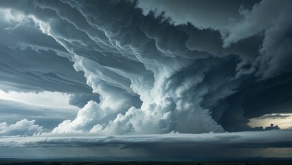 "Heavy Gray Storm Clouds and Gloomy Skies with Dark Teal Thunderclouds, Creating an Intense and Ominous Atmosphere of Impending Storms and Dramatic Weather Conditions"

