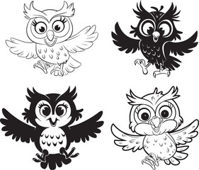 Cute Cartoon Owls Collection for Kids