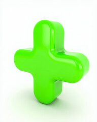 Obraz premium vibrant green three-dimensional plus symbol