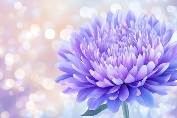 Obraz premium Pastel Purple Aster Bloom with Soft Bokeh Background