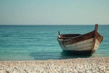 Fototapeta premium Traditional Qatari Dhow by the Shore