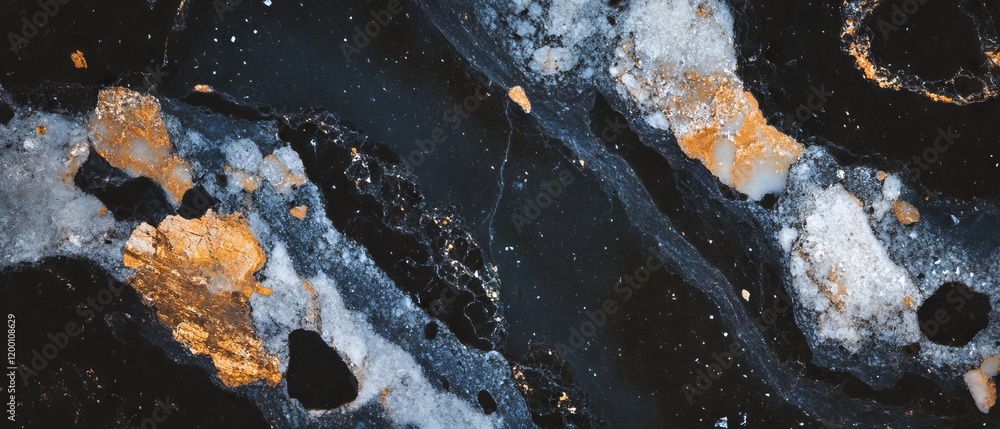 Poster polished granite surface showcasing a striking speckled pattern with reflective shine aspects