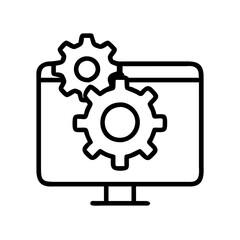 engine optimisation icon, engine optimisation line art - simple line art of engine optimisation, perfect for engine optimisation logos and icons and themed design 