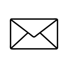 envelope icon, envelope line art - simple line art of envelope, perfect for envelope logos and icons and themed design 