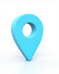 3d light blue location marker