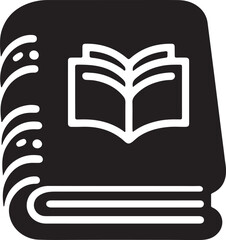 book vector silhouette icon on white background
