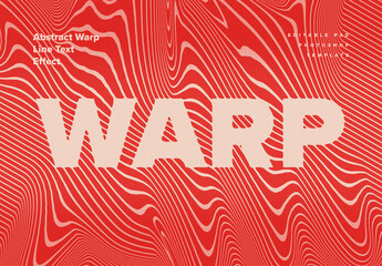 Abstract Warp Line Text Effects Mockup