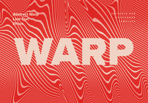 Abstract Warp Line Text Effects Mockup