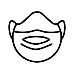face mask icon, face mask line art - simple line art of face mask, perfect for face mask logos and icons and themed design 