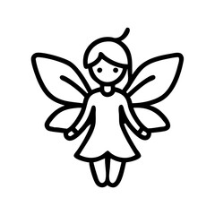fairy icon, fairy line art - simple line art of fairy, perfect for fairy logos and icons and themed design 