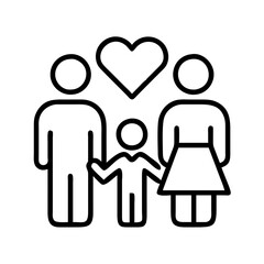 family life icon, family life line art - simple line art of family life, perfect for family life logos and icons and themed design 