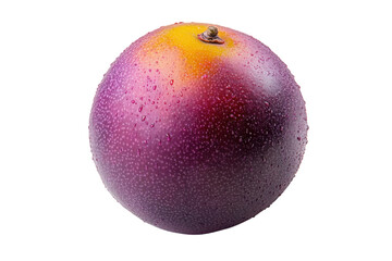 Fresh purple passion fruit with water droplets on surface ready to be enjoyed