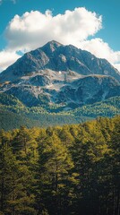 Mountain retreat adventure in serene alpine landscape high-resolution nature nostalgic views