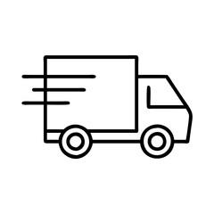 fast delivery truck icon, fast delivery truck line art - simple line art of fast delivery truck, perfect for fast delivery truck logos and icons and themed design 