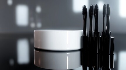 Sleek Black Mascara Brushes: Professional Makeup Tools for Precise Application