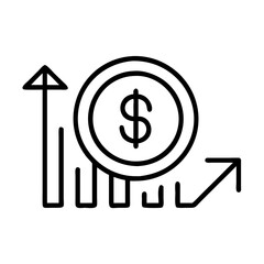 Obraz premium finance logo icon, finance logo line art - simple line art of finance logo, perfect for finance logo logos and icons and themed design 