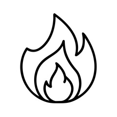 fire flame icon, fire flame line art - simple line art of fire flame, perfect for fire flame logos and icons and themed design 