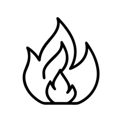 fire flame icon, fire flame line art - simple line art of fire flame, perfect for fire flame logos and icons and themed design 
