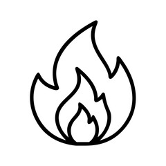 fire flame icon, fire flame line art - simple line art of fire flame, perfect for fire flame logos and icons and themed design 