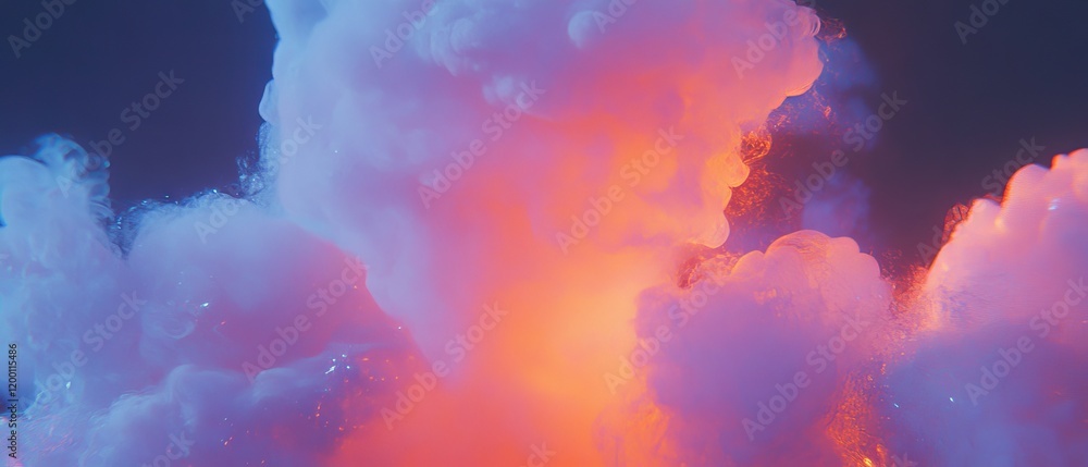 Poster Swirling smoke patterns creating a vibrant display with transparency and color variations