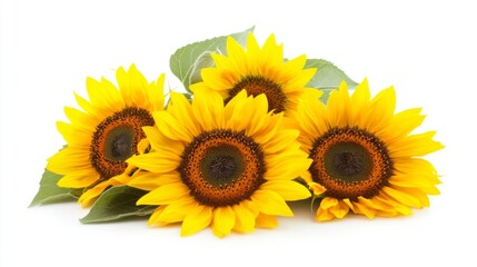 Fototapeta premium Vibrant Sunflowers: A Close-Up of Golden Blooms